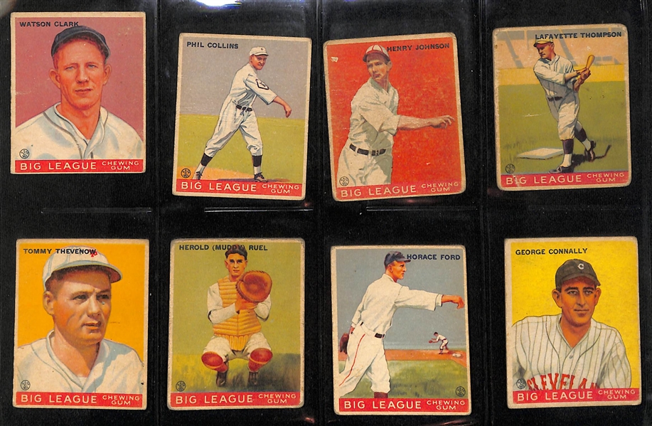 Lot of (63) Different 1933 Goudey Baseball Cards w. Jimmy Dykes #6 & Red Faber (HOF)
