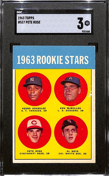 1963 Topps Pete Rose Rookie #537 Graded SGC 3