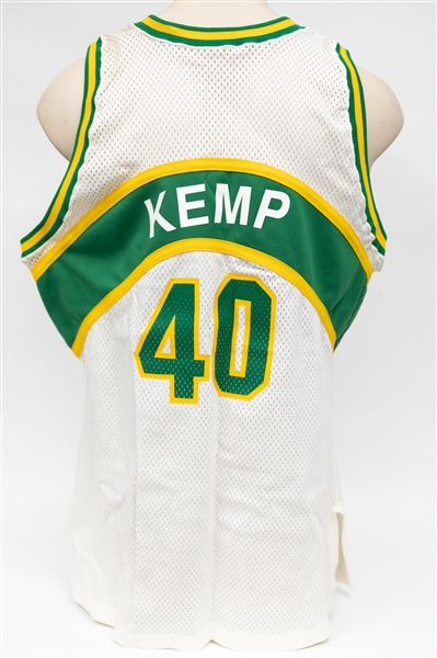 Shawn Kemp Autographed Seattle SuperSonics Team-Issued Champion (Size 48) Jersey (Presented to Young Half-Time Performer Jeremy Kable in 1992) - JSA Auction Letter