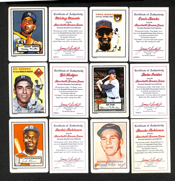 1990 Hamilton Collection 12 Card Porcelain Set