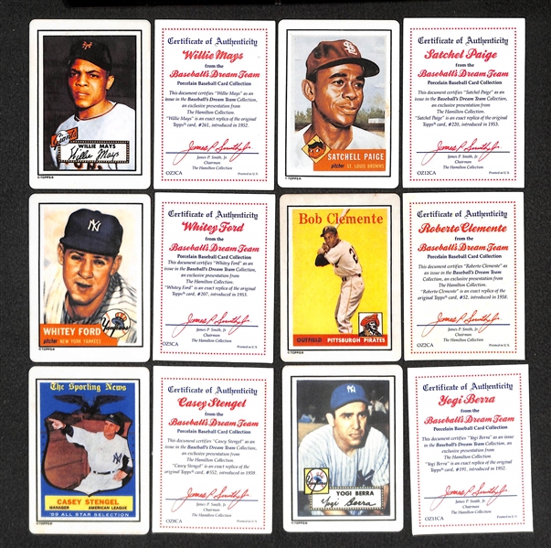 1990 Hamilton Collection 12 Card Porcelain Set