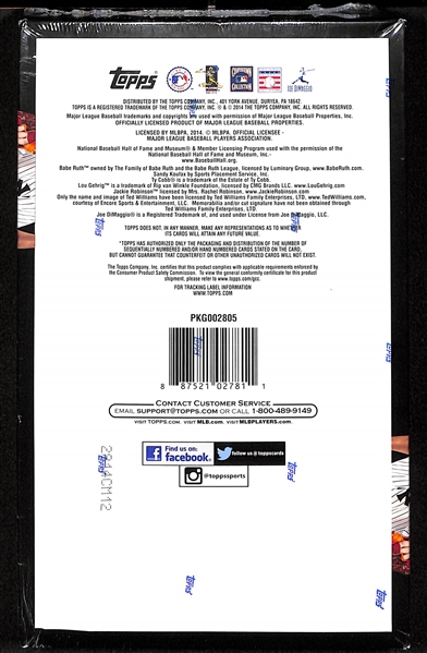 2014 Topps Update Baseball Hobby Box
