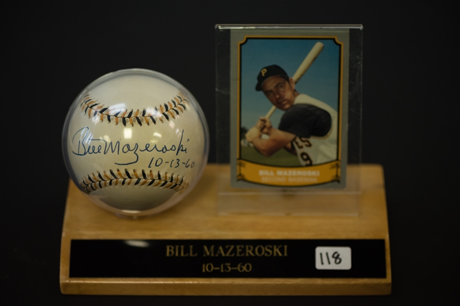Bill Mazeroski Signed 1994 All Star Game Baseball W/ Stand - JSA