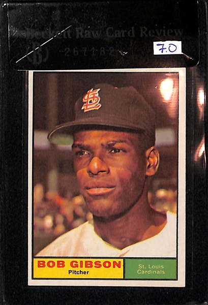 1961 Topps Bob Gibson BVG 7.0 & Juan Marichal BVG 6.0 Cards