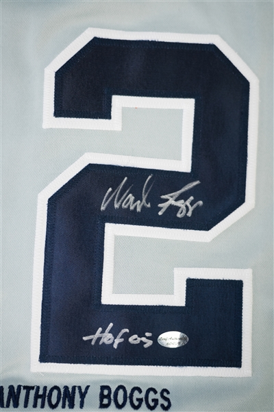 Wade Boggs Signed Yankees Stat Jersey - Leaf