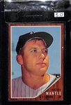 1962 Topps Mickey Mantle Card BVG 5.0