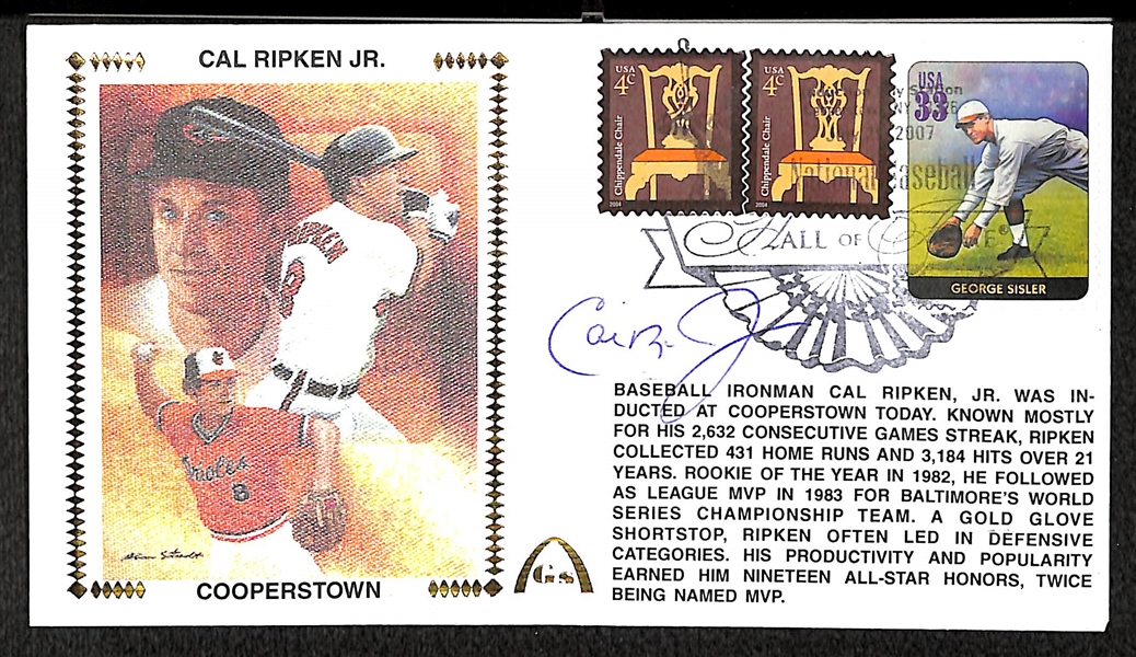Lot Of 3 Signed First Day Covers w. Ripken - JSA