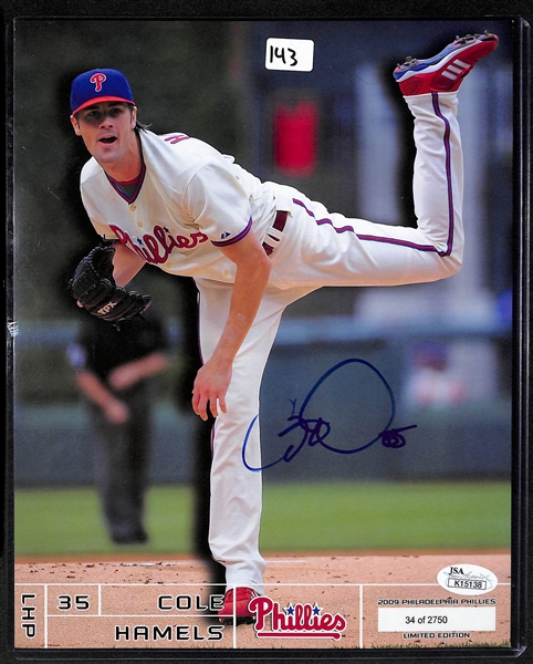 Cole Hamels Signed 8x10 Photo - JSA
