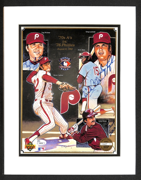 Phillies Legends Signed & Matted 11x14 Photo - JSA