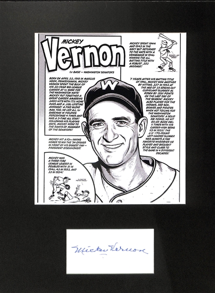 Bobby Doerr & Mickey Vernon Signed Matted Photos