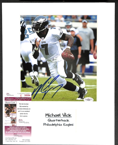 Michael Vick Signed & Matted 11x14 Photo - JSA