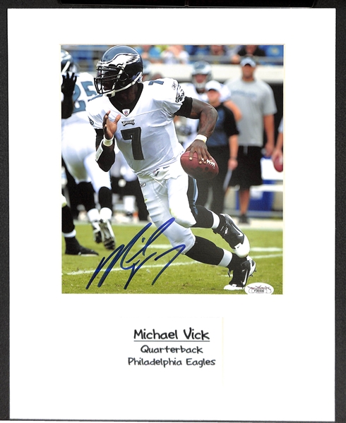 Michael Vick Signed & Matted 11x14 Photo - JSA