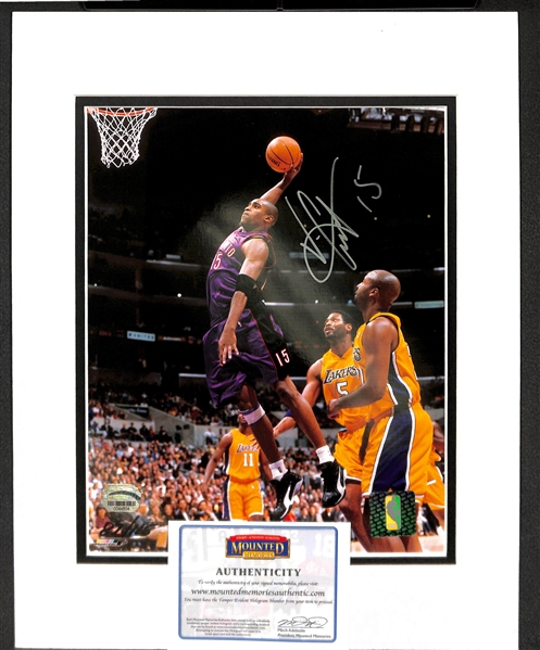 Vince Carter Signed & Matted 11x14 Photo - MM COA