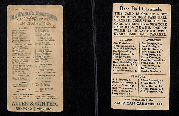 Lot Of 2 Early Vintage Sports Cards