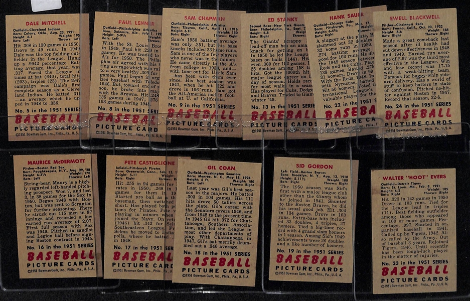 Lot Of 11 1951 Bowman Cards w. Mitchell