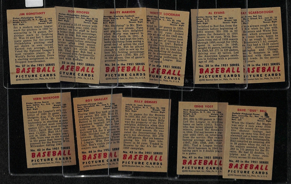 Lot Of 11 1951 Bowman Cards w. Konstanty