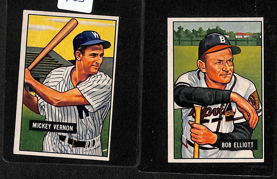 Lot Of 10 1951 Bowman Cards w. Vernon