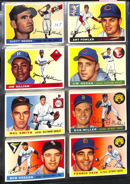 Lot Of 90 1955 Topps Baseball Cards w. Spahn