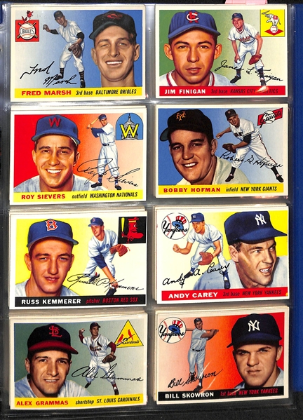 Lot Of 90 1955 Topps Baseball Cards w. Spahn