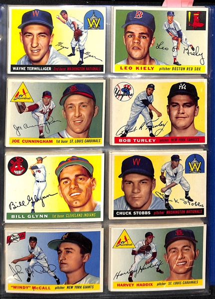 Lot Of 90 1955 Topps Baseball Cards w. Spahn