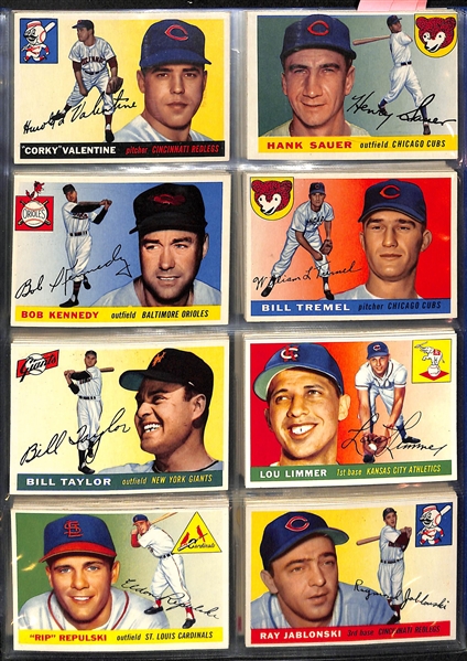 Lot Of 90 1955 Topps Baseball Cards w. Spahn