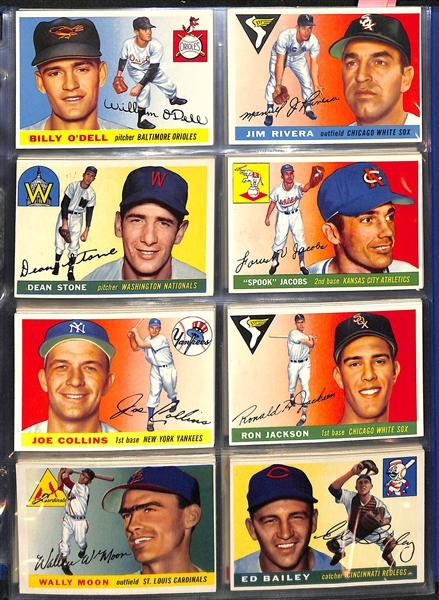 Lot Of 90 1955 Topps Baseball Cards w. Spahn