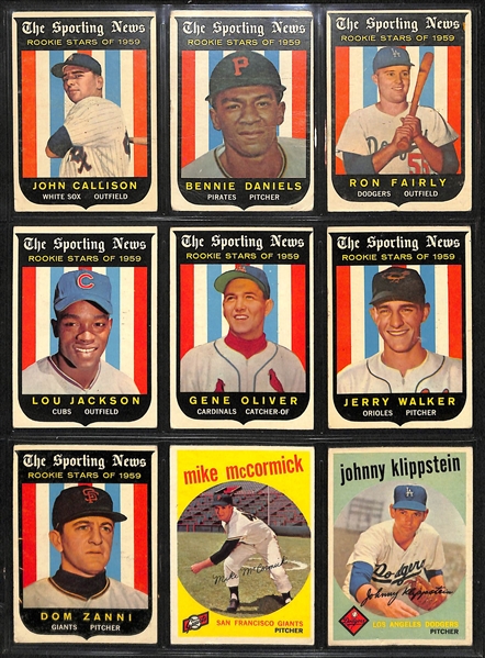 Lot Of 162 Different 1959 Topps Baseball Cards w. Mays