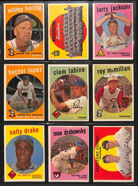 Lot Of 162 Different 1959 Topps Baseball Cards w. Mays