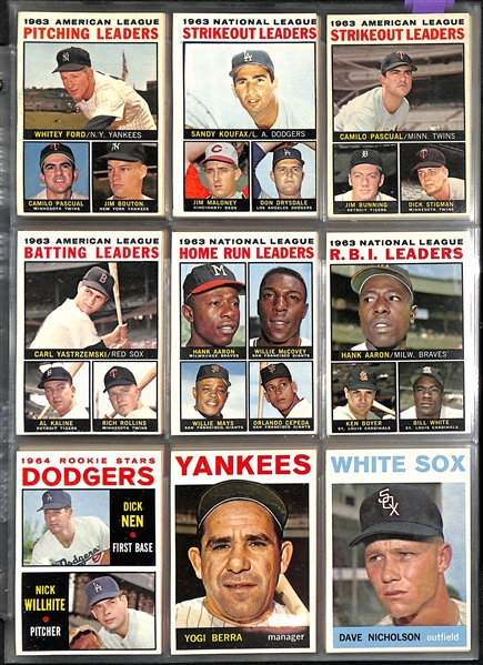 Lot Of 230 Assorted Topps Baseball Cards From 1963-65
