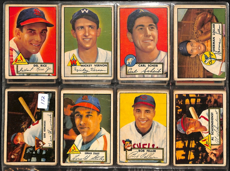Lot Of 56 Baseball Cards From 1952-1954 w. Feller