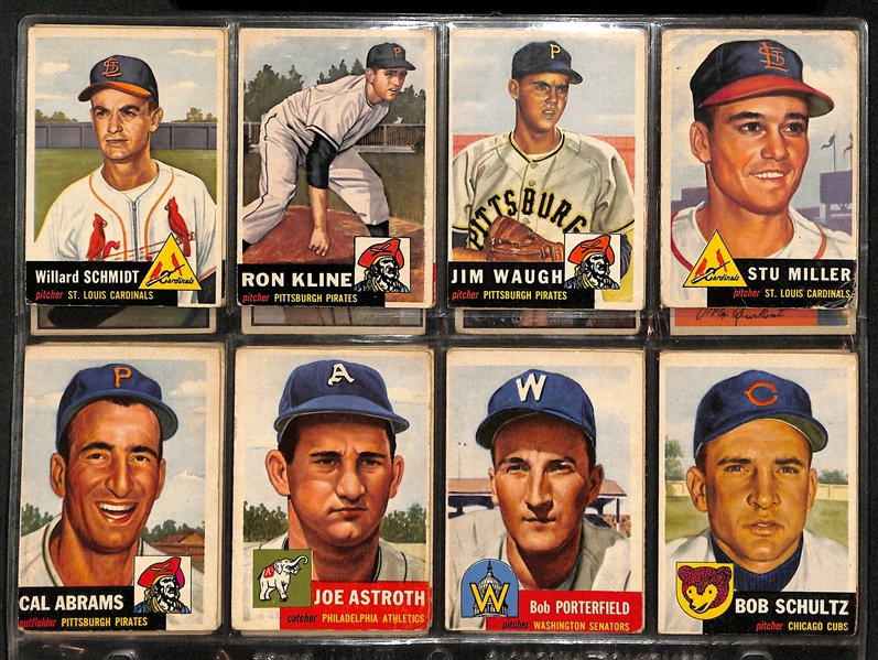 Lot Of 56 Baseball Cards From 1952-1954 w. Feller