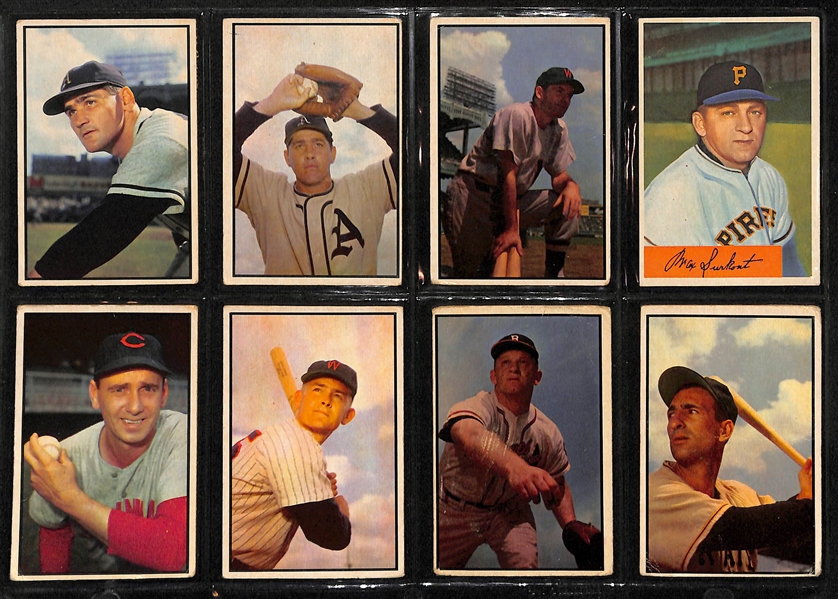 Lot Of 56 Baseball Cards From 1952-1954 w. Feller
