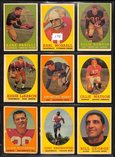 Lot Of 84 Football Cards From 1958-61