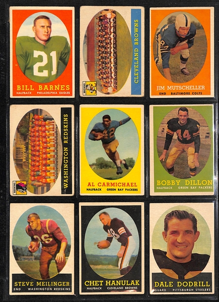 Lot Of 84 Football Cards From 1958-61