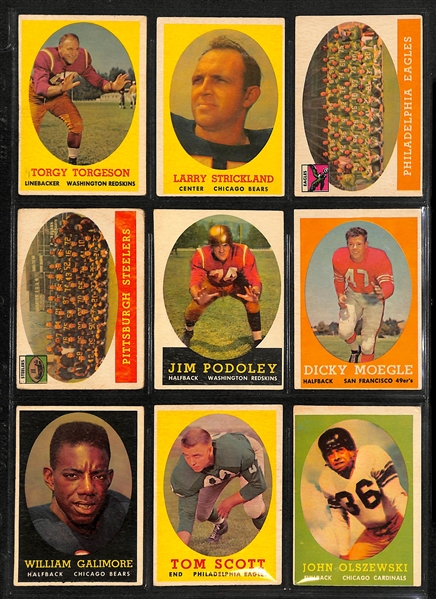 Lot Of 84 Football Cards From 1958-61