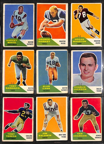 Lot Of 84 Football Cards From 1958-61
