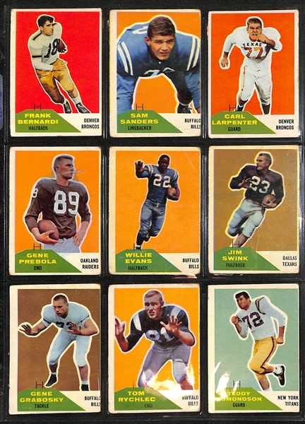 Lot Of 84 Football Cards From 1958-61