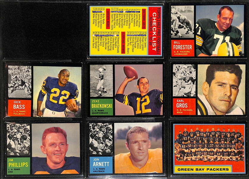 1962 Topps Football Partial Set Of 137 Cards