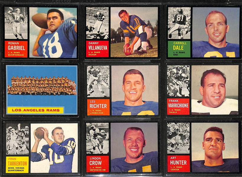 1962 Topps Football Partial Set Of 137 Cards