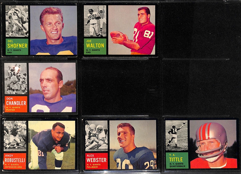 1962 Topps Football Partial Set Of 137 Cards