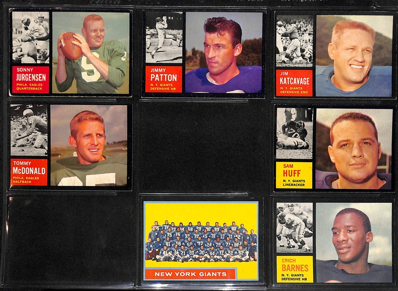1962 Topps Football Partial Set Of 137 Cards