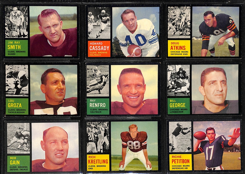 Lot Of 85 Different 1962 Topps Football Cards