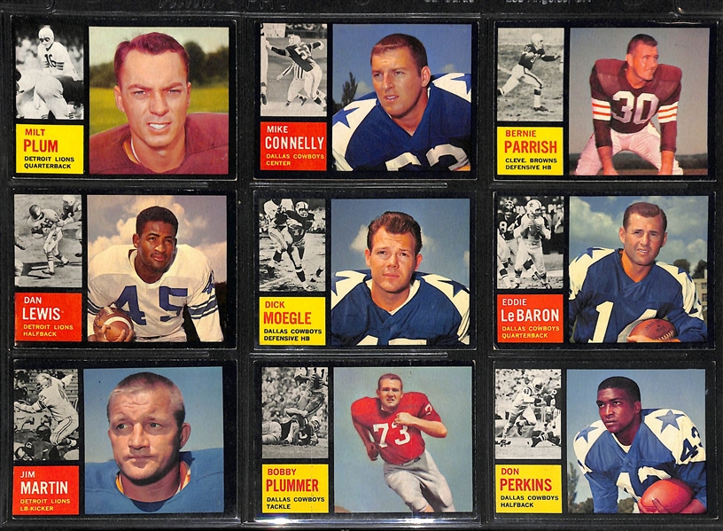 Lot Of 85 Different 1962 Topps Football Cards