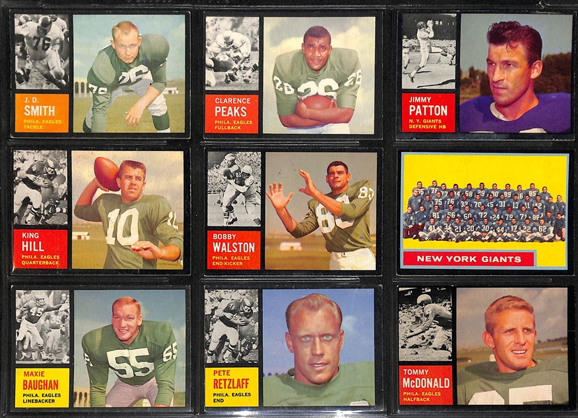 Lot Of 85 Different 1962 Topps Football Cards
