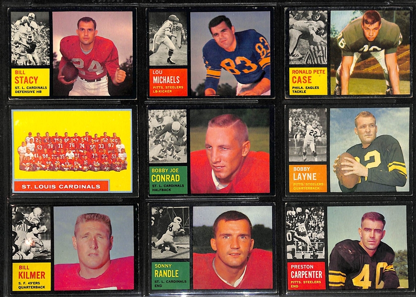 Lot Of 85 Different 1962 Topps Football Cards