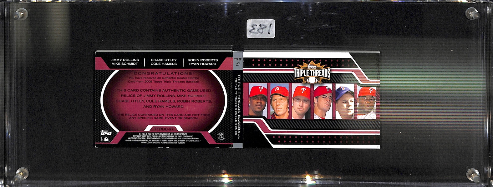 2008 Triple Threads Phillies Booklet Jersey Card W/ Schmidt