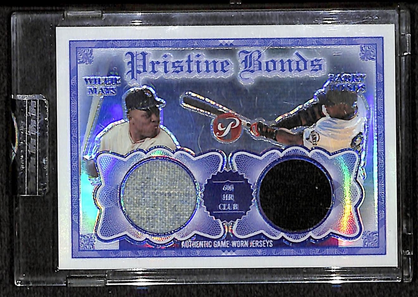2003 Topps Pristine Willie Mays & Barry Bonds Dual Jersey Card 25/25