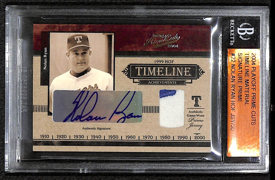 2004 Playof Prime Cuts Nolan Ryan Auto Patch Card 7/50