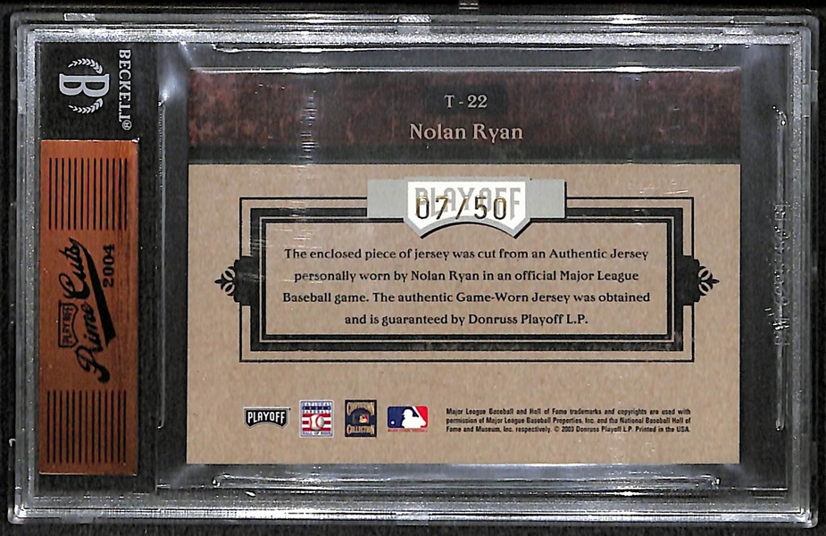 2004 Playof Prime Cuts Nolan Ryan Auto Patch Card 7/50