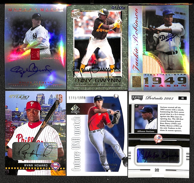 Lot Of 6 Baseball Stars Auto/Relic/Rookie Cards W/ Gwynn